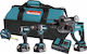 Makita DLX2283T3J Сет Ударна бормашина & Ударна отвертка & Чук 18V с батерии 5Ах