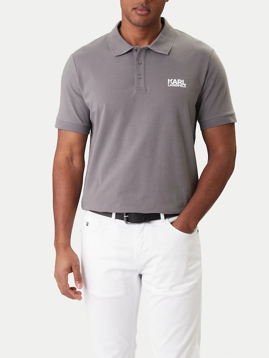 Karl Lagerfeld Polo Short Sleeve Blouse Gray