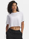 Γυναικείο Crop Top Βαμβακερό Κοντομάνικο Λευκό