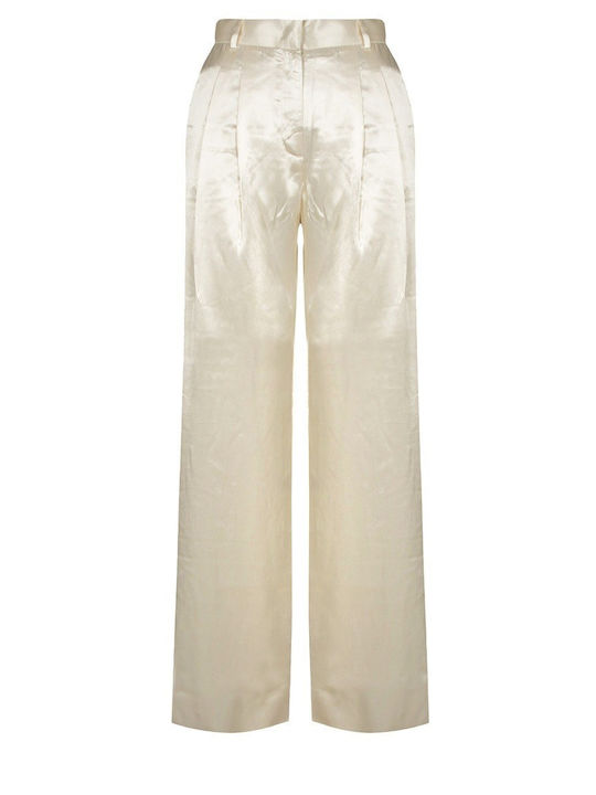 Andamane Women's Fabric Trousers Ecru