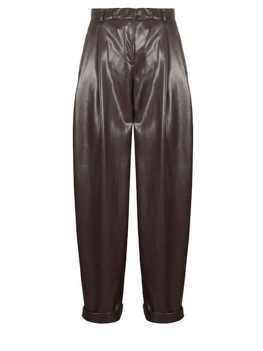 Andamane Women's Fabric Trousers Burgundy