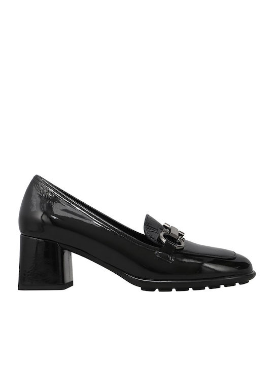 Patent Leather Black Medium Heels