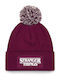 Stranger Things Beanie Unisex Beanie with Rib Knit in Burgundy color