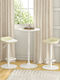 Round Bar Table Wooden with Metal Frame White 60x60x102cm