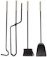 Zogometal Fireplace Tool Set 1235 Black 4-Piece