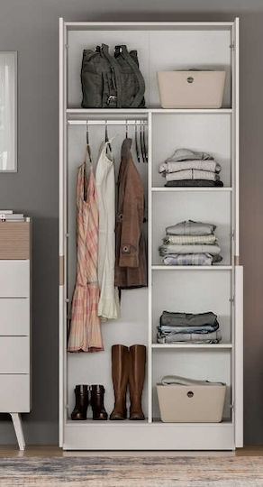 Ușă dublă Dulap de Haine Milano White Mink 90x60x223cm