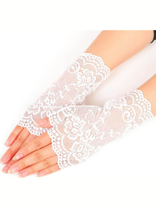Bridal Gloves Lace White Fingerless Bride or Evening Elysse