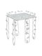Quadratischer Beistelltisch Glas Silber M36xL36xH40cm