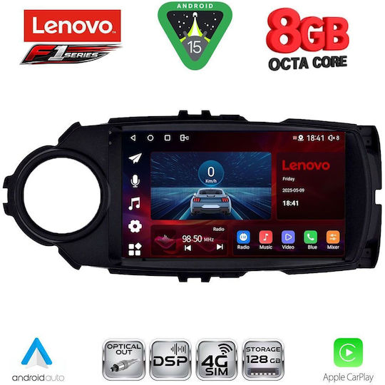 Lenovo Car Audio System for Toyota Yaris 2015-2020 (Bluetooth/USB/WiFi/GPS/Apple-Carplay/Android-Auto) with Touch Screen 9"