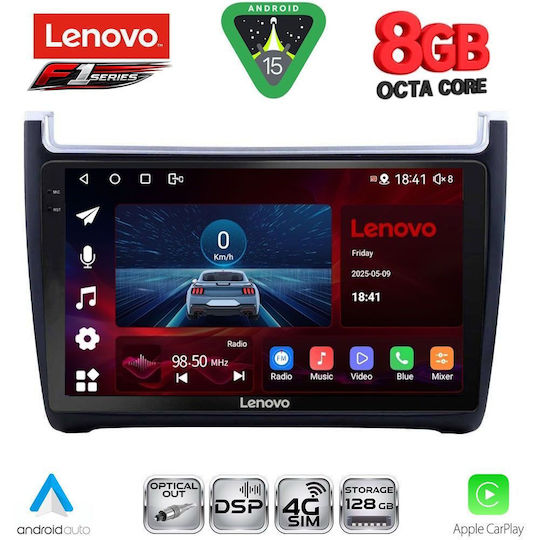 Lenovo Car Audio System for Volkswagen Polo 2014-2017 (Bluetooth/USB/WiFi/GPS/Apple-Carplay/Android-Auto) with Touch Screen 9"