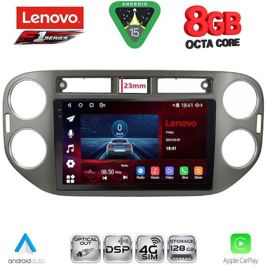 Lenovo Ηχοσύστημα Αυτοκινήτου για Volkswagen Tiguan 2011-2016 (Bluetooth/USB/WiFi/GPS/Apple-Carplay/Android-Auto) με Οθόνη Αφής 9"