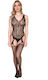 Sexy Bodystocking Gittermuster Mit Eingearbeiteten Strümpfen Schwarz