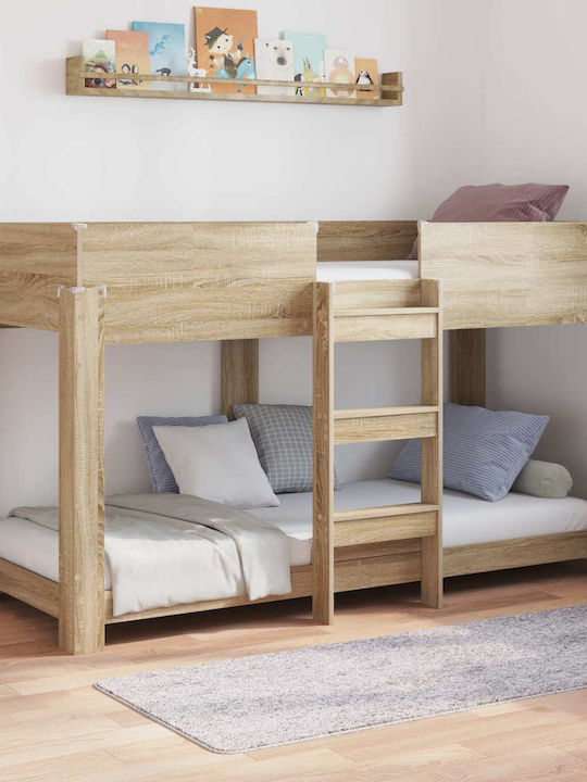 Kids Bed Bunk Single Beige for Mattress 80x190cm