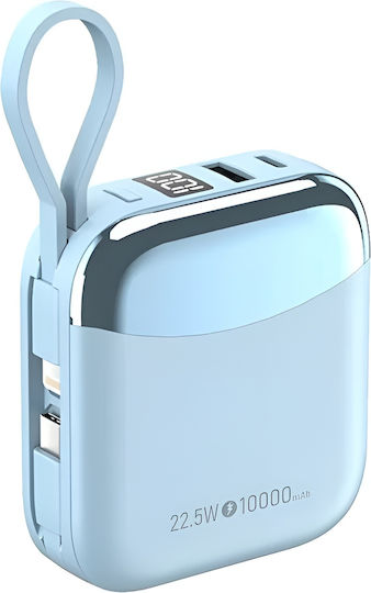 Nine R56J Power Bank 10000mAh 22.5W με Θύρα USB-A και Θύρα USB-C Μπλε