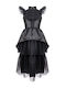 Kinder Karnevalskostüm schwarzes Gothic-Hexen-Kleid