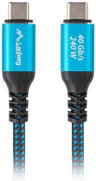 Lanberg USB 4 Video Cable USB-C male - USB-C 240W PD Μαύρο 0.5m CA-CMCM-44CU-0005-BK