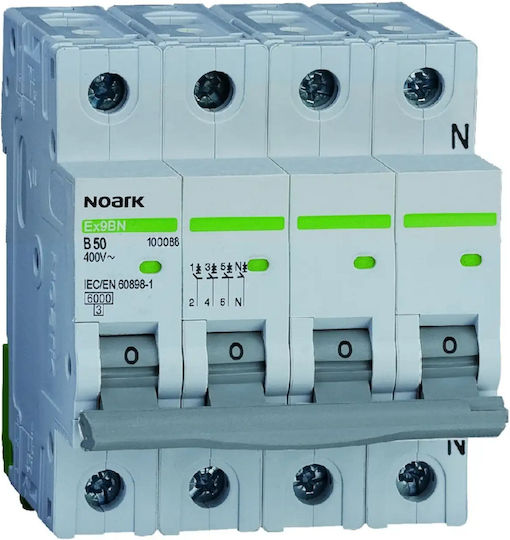 Микроавтомат 6kA Характеристика D 2А 3+н Полюса Noark 100241