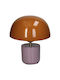 Metal Table Lamp with Orange Shade and Base