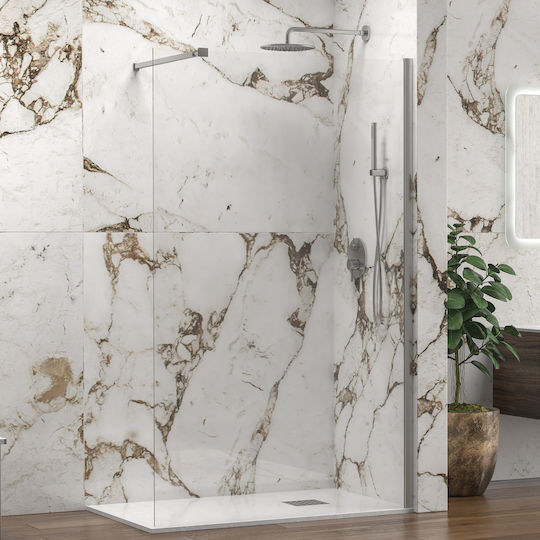 Karag Walkin 1 Σταθερό Πλαϊνό Ντουζιέρας 150x200cm Clear Glass Cromo 5206836055077