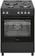 Davoline NCE 6080 MAT BL Cooker 80lt with Enamel Hobs W59.8cm. Black