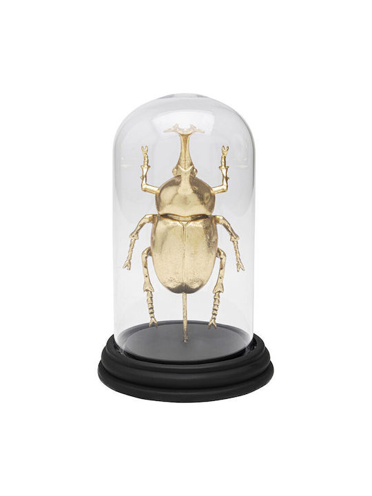 Διακοσμητικό Επιτραπέζιο Bell Jar Stag Beetle Χρυσό 13*13*20εκ