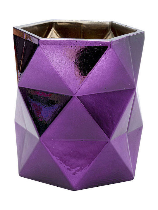 Kare Design Candle Holder Glass in Purple Color 10x11x11cm 1pcs
