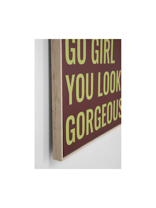 Canvas Painting Go Girl Brown Frame 50x70cm