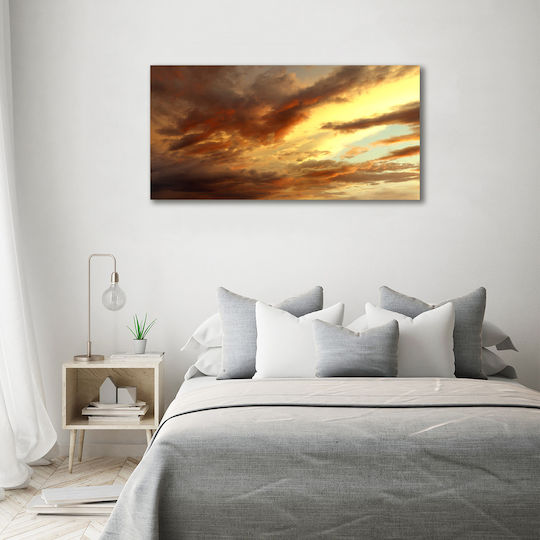 Wall Canvas Painting Durable Construction Materials Sunrise 140x70 Cm