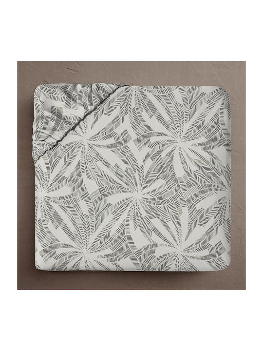 Isadore Lorraine Чаршаф Единично с Ластик 100x200+30см. Special Edition Flower Grey