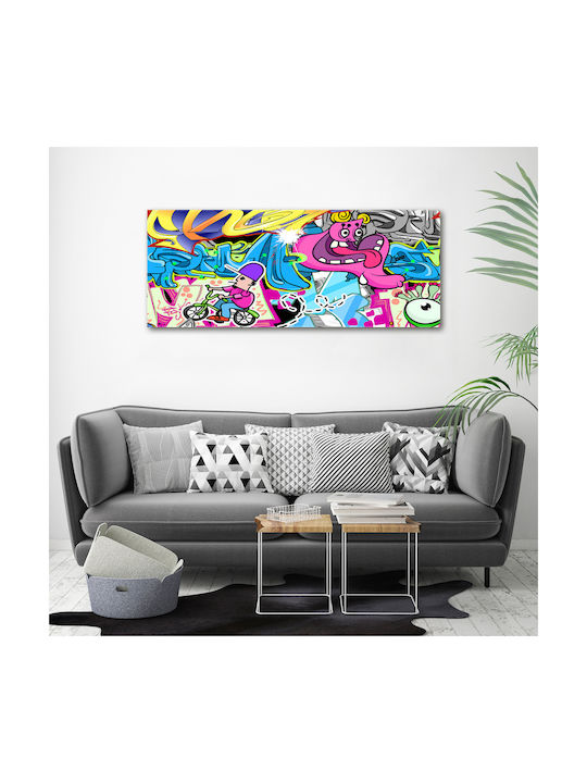 Panou De Perete Pânză Potrivit Pentru Decor Permanent Graffiti 125x50 Cm