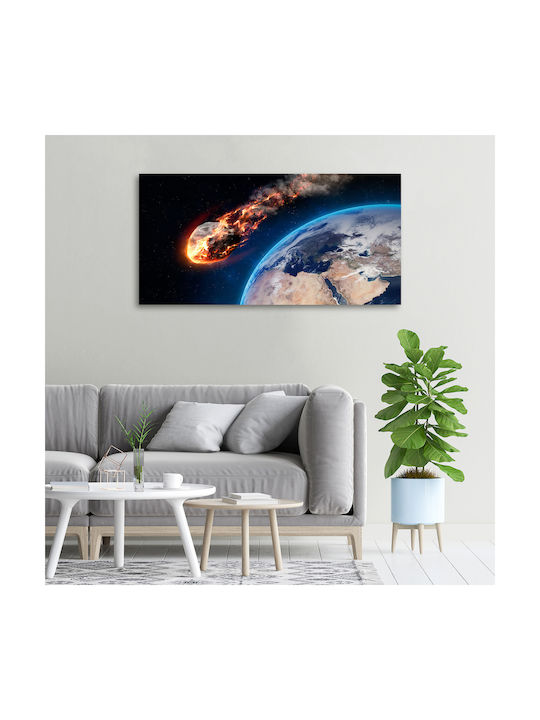 Canvas Painting Office Professional Space Falling Meteorite 100x50 Cm