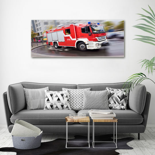 Canvas Painting Office Professional Space Fire Truck 125x50 Cm