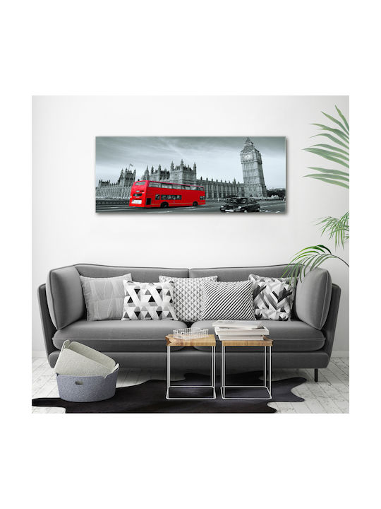 Interior Decoration Wall Canvas Painting London Bus 125x50 Cm