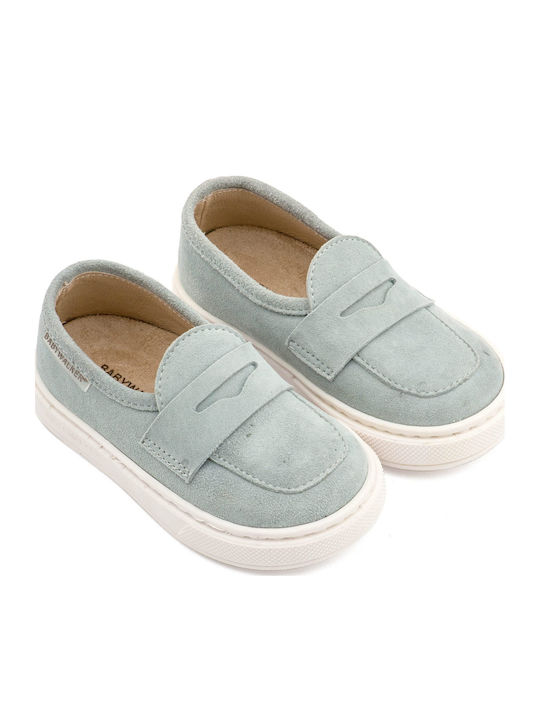 Babywalker Blue Baptism Leather Moccasins
