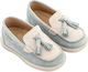 Babywalker Light Blue Baptism Leather Moccasins