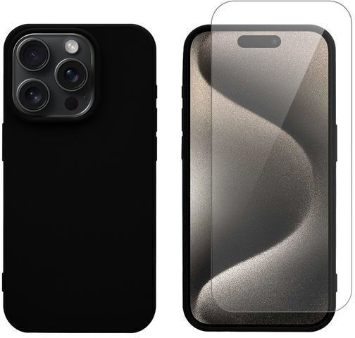 Redshield Задна корица Силикон / Закалено стъкло Черен (iPhone 15 ProXiaomi 15 Pro)