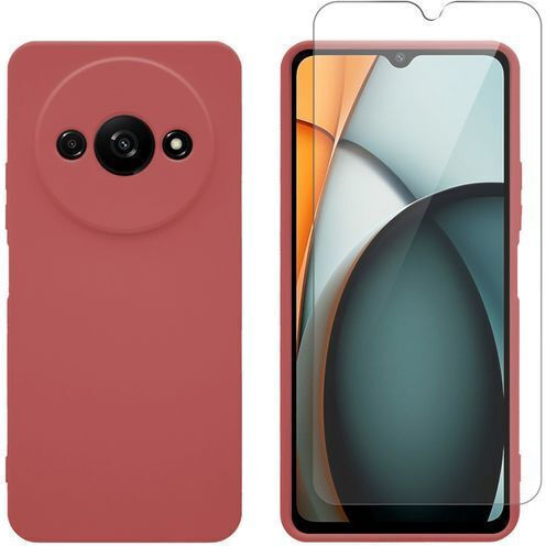 Redshield Back Cover Σιλικόνης / Tempered Glass Κόκκινο (Redmi A3)