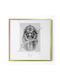 Tulup Wandmontage Kunststoff mit Gold Fotorahmen