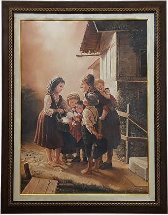 Gemälde Kaffee Rahmen Nachbarschaft Kind 77x97y