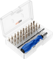 Max Excell 32-in-1 Screwdriver Kit Multi-device Precise Magnetic Non-slip Handle Blue