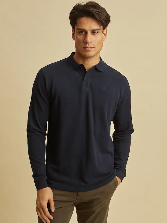 Dors Polo Long Sleeve Blouse Blue