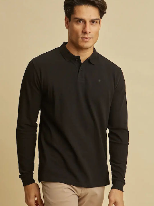 Dors Polo Long Sleeve Blouse Black