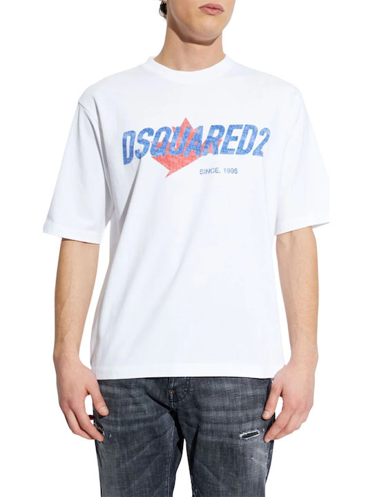 Dsquared2 Herrenblusen Kurzarm T-Shirt Weiß