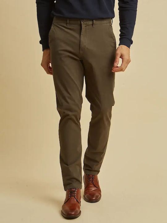 Dors Dors Herrenhosen Chino Elastisch Olivgrün