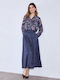 Celestino Women's Skirt Midi Suede Look Loose Fit Dark Blue