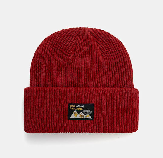 Cuffed Beanie Unisex Beanie Gestrickt in Rot Farbe