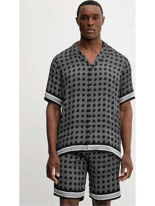 Short Sleeve Cotton Shirt Black