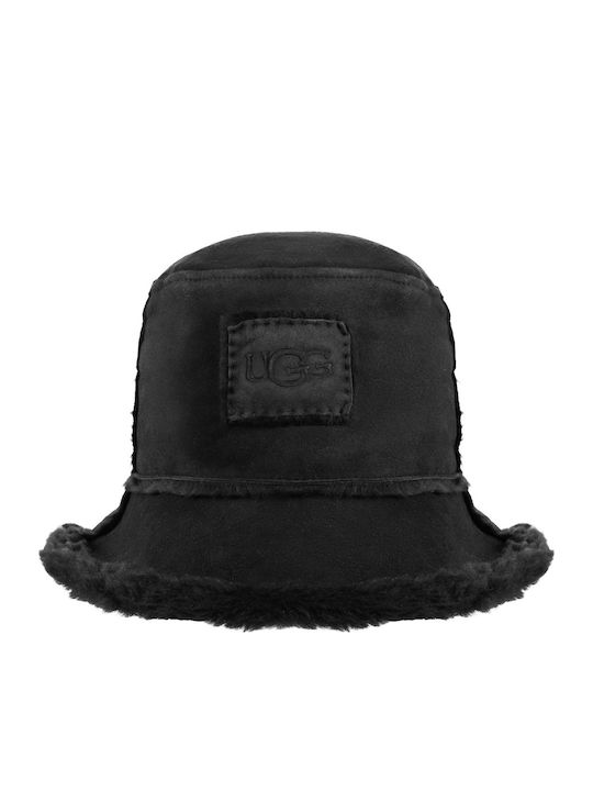 UGG Γυναικείο Δερμάτινο Καπέλο Bucket Μαύρο