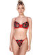 Comfort Set de Lenjerie Sutien cu Șir de caractere Roșu