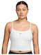 Damen Sport Crop-Top Ärmellos Weiß